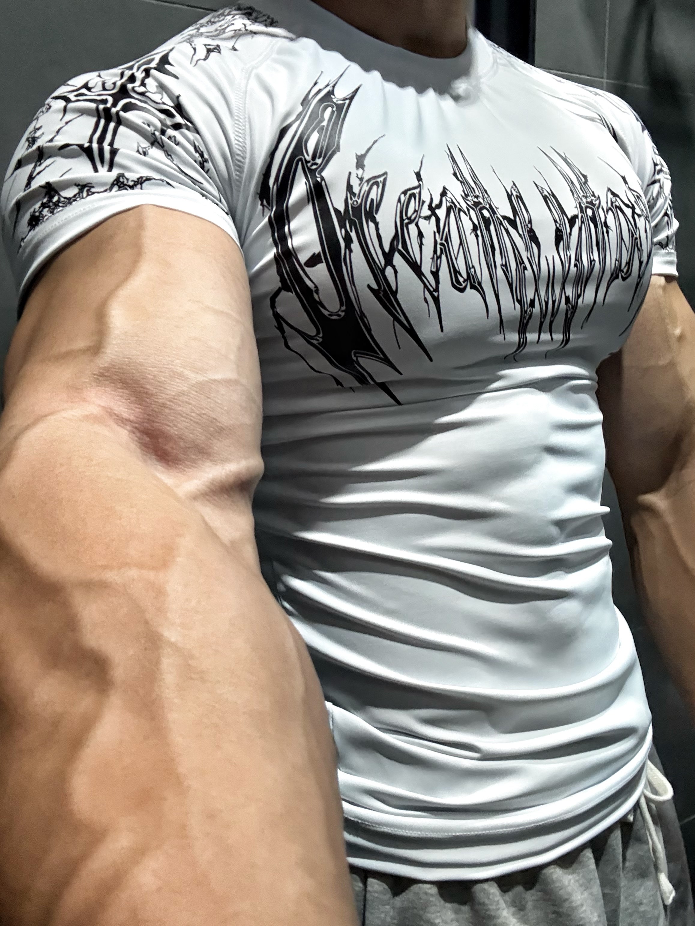 1-delig heren sport snel drogend compressie T-shirt met ronde hals, geschikt voor sport, hardlopen en fitness, korte mouwen
