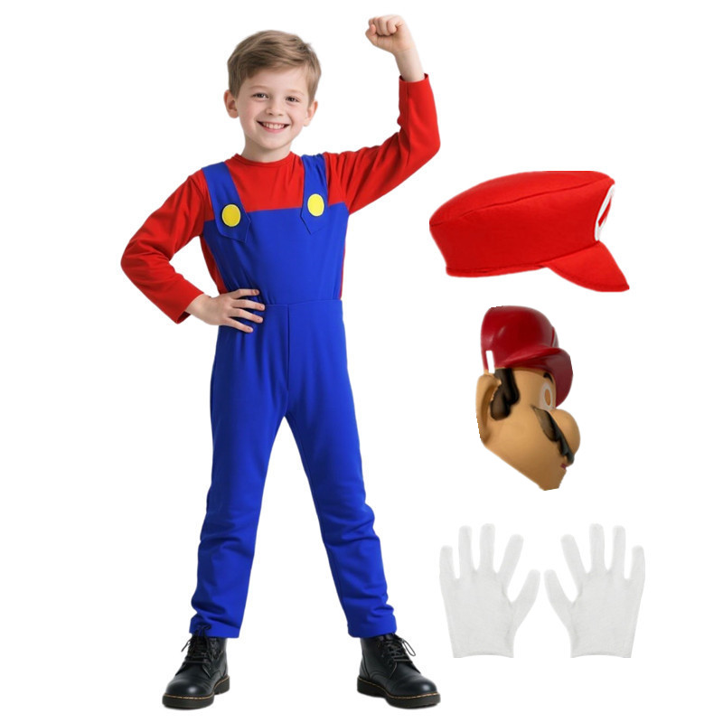 ゲームブラザーズ制服セットロールプレイングコスチューム面白いアニメ男の子ジャンプスーツ女の子ドレスハロウィンコスプレ衣装小道具ギフト付き