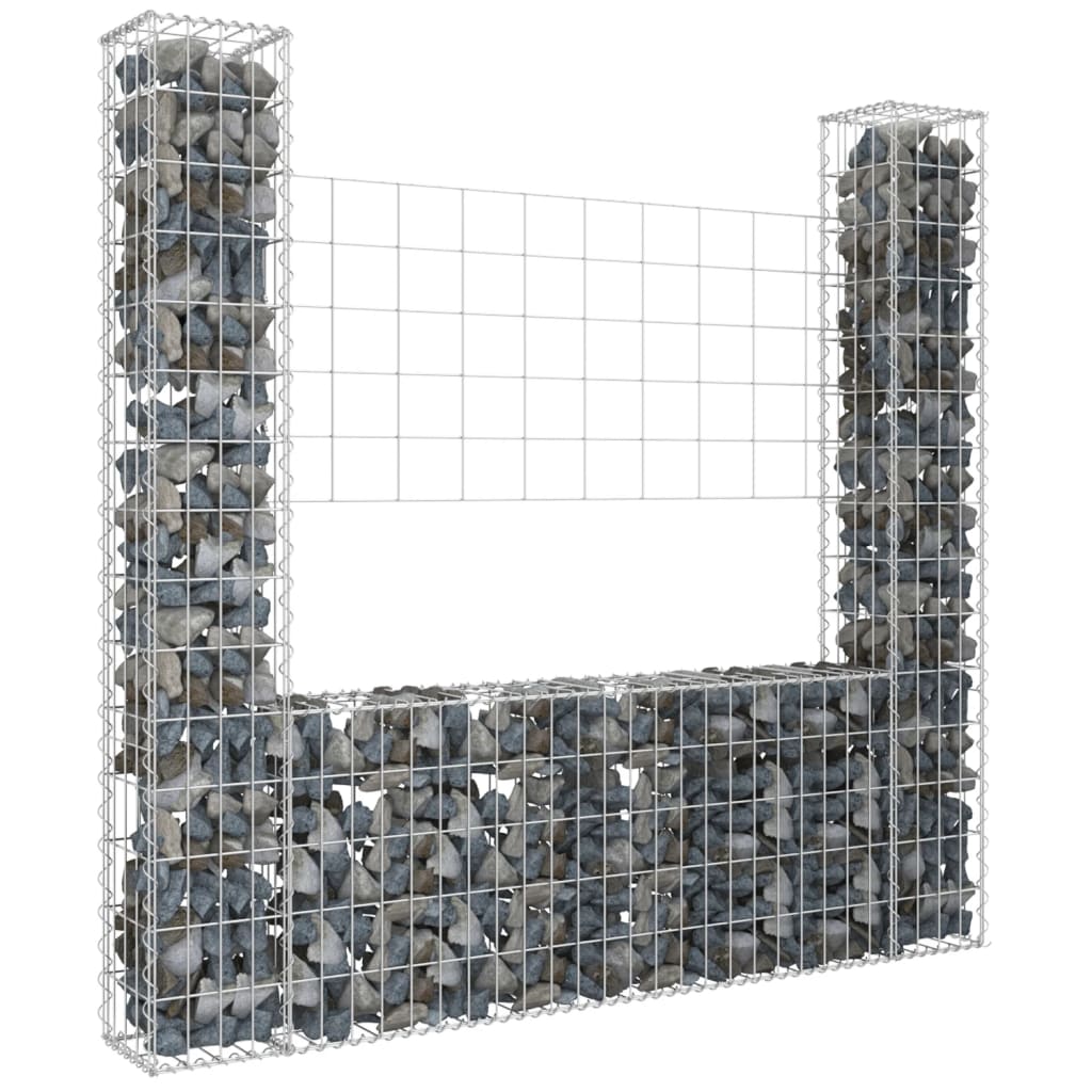 Panier De Gabion En Forme De U Avec 2Mmaux Fer 140X20X150 cm