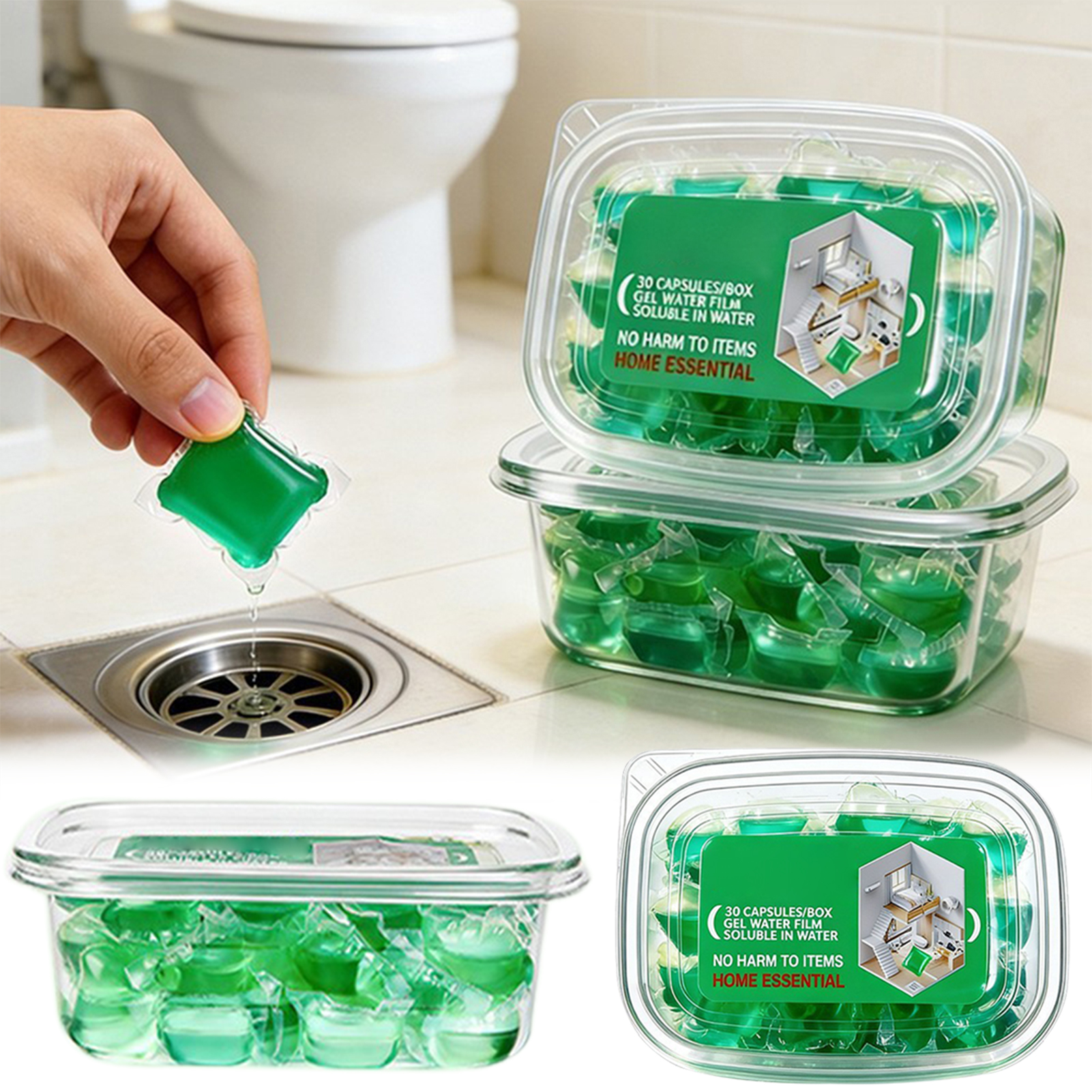 Removedor de Odores para Esgoto, Gel Perfumado, Aromatizador de Ar para Pias e Ralos, Gel Hidrossolúvel para Cozinha e Banheiro
