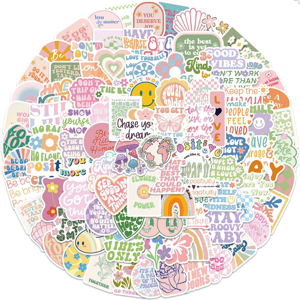 10/30/50/100 個インピンクモチベーションフレーズステッカー落書きデカール DIY オートバイ荷物スケートボードおもちゃ防水ステッカー