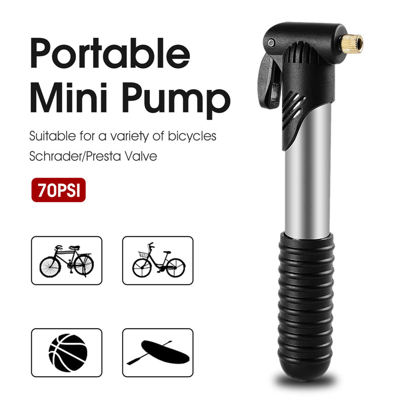 WEST BIKING Tragbare Mini-Fahrradpumpe mit Doppelventil, 70 PSI, Hochdruck-Teleskop-Handpumpe, wasserdicht, für Rennrad, Mountainbike, Presta-Schrader-Ventil, Fahrradzubehör