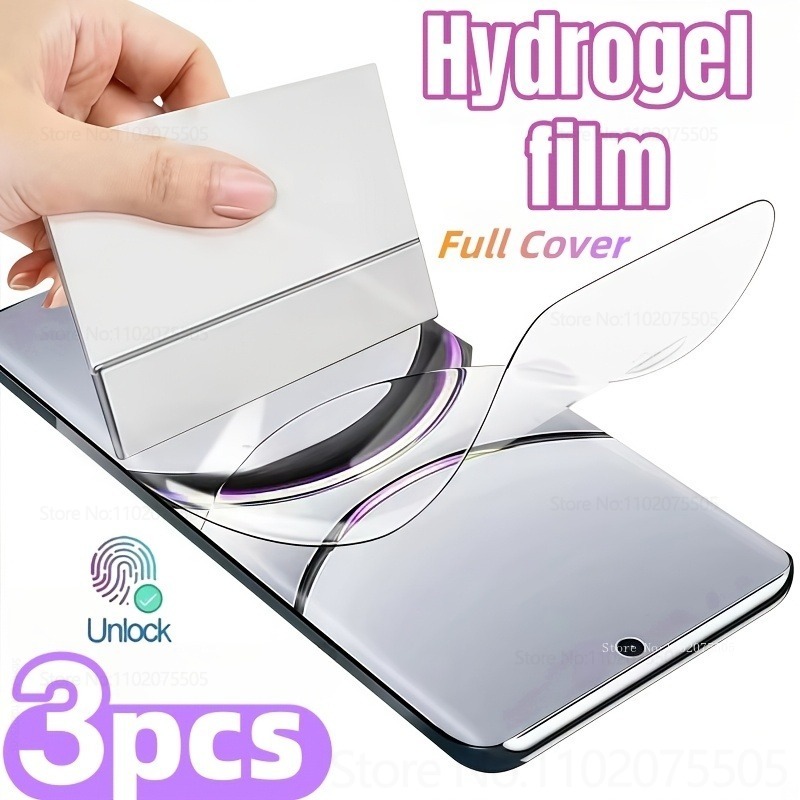 3 Buah Film Gel Air Pelindung Layar HD untuk Honor 400 400 Pro 300 Pro 200 Pro 400 Lite 200 Lite 300 Film Ultra Hidrogel Tanpa Kaca