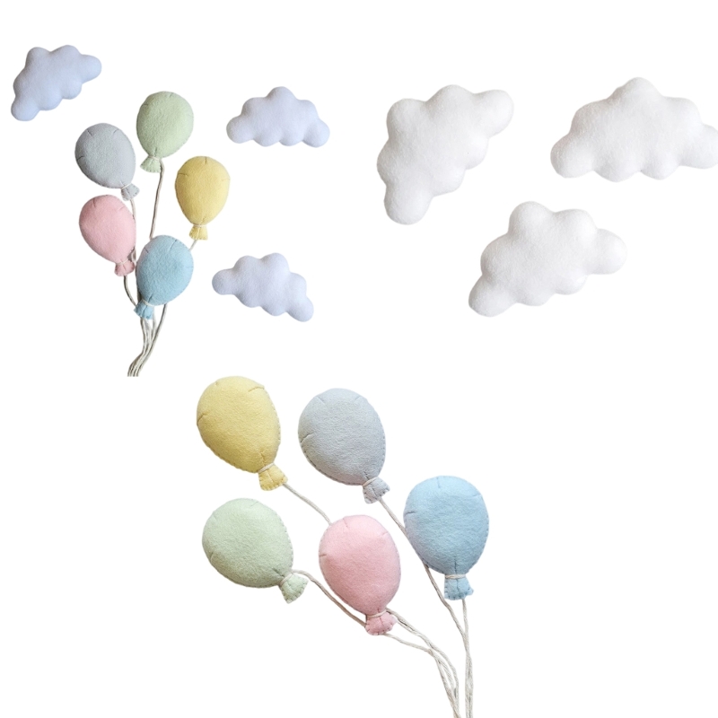 Accesorios de fondo para fotografía de bebé, Nube de fieltro, globo, recién nacido