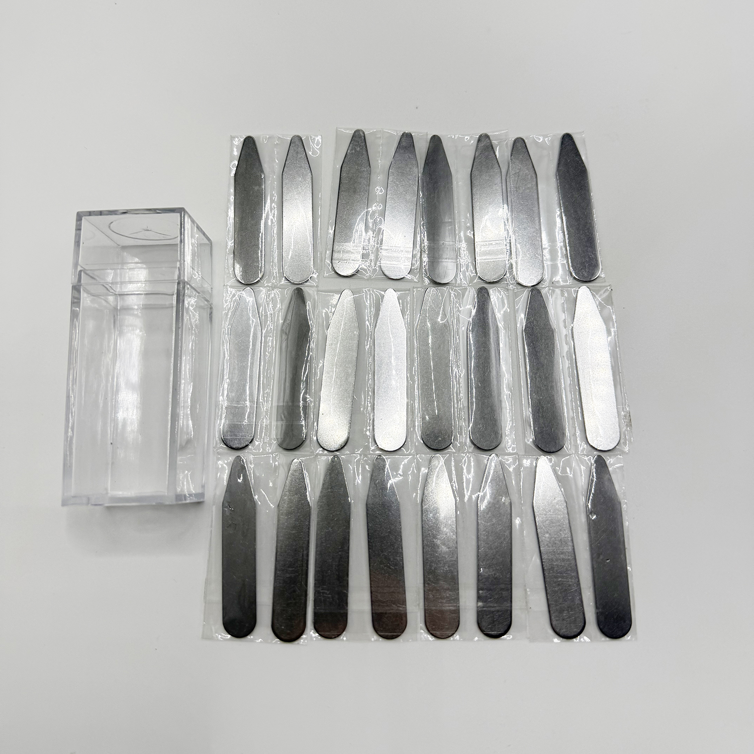 12 คู่/24 ชิ้น 50x12 มิลลิเมตรสแตนเลสสตีลเสื้อคอ Stays กระดูก Stiffener สําหรับบุรุษเสื้อธุรกิจเครื่องประดับ
