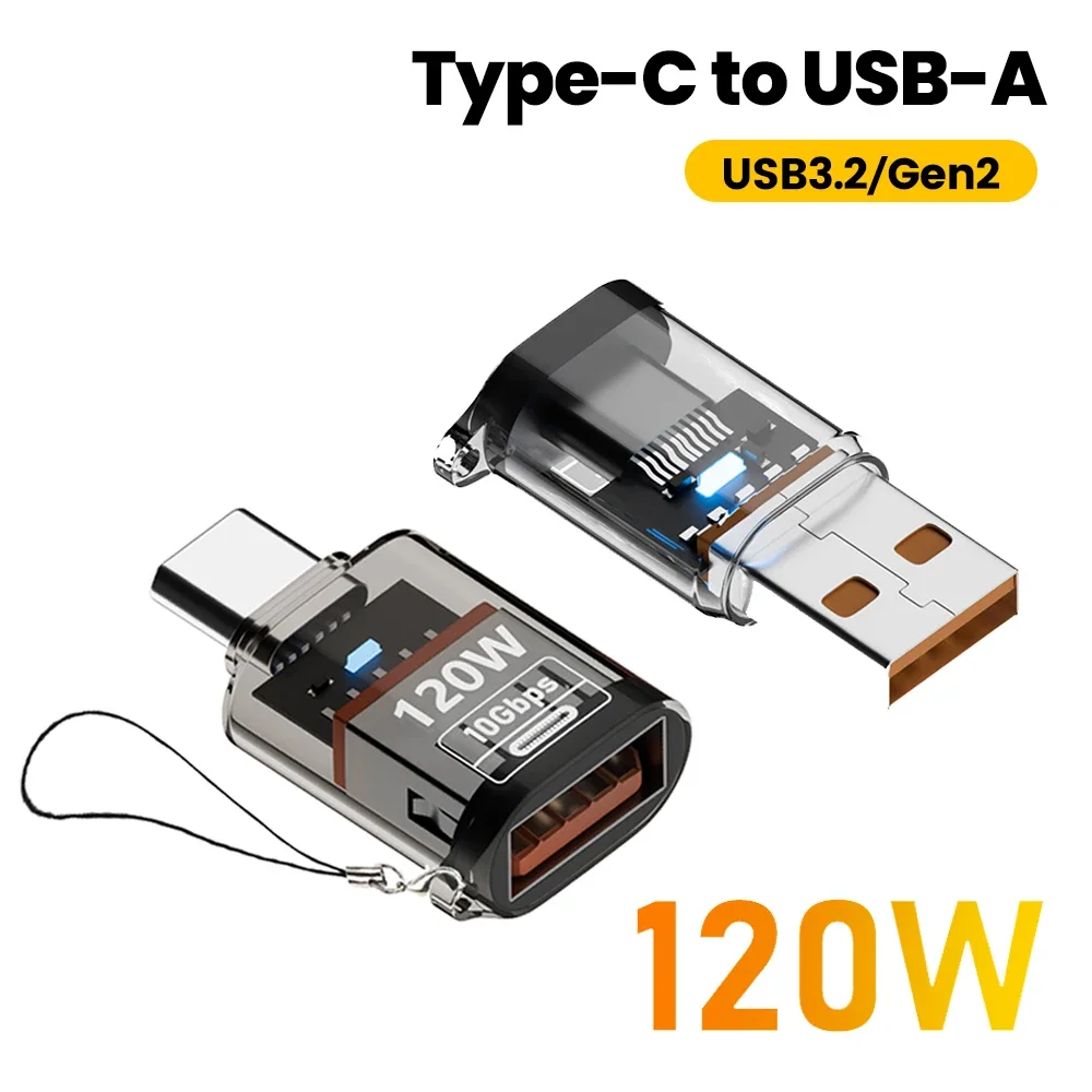 120W Type C To USB 3.2 OTG Adapter USB Female To Type C Male Fast Charging Converter For iphone 15 16 Xiaomi Tablet USB C OTG
