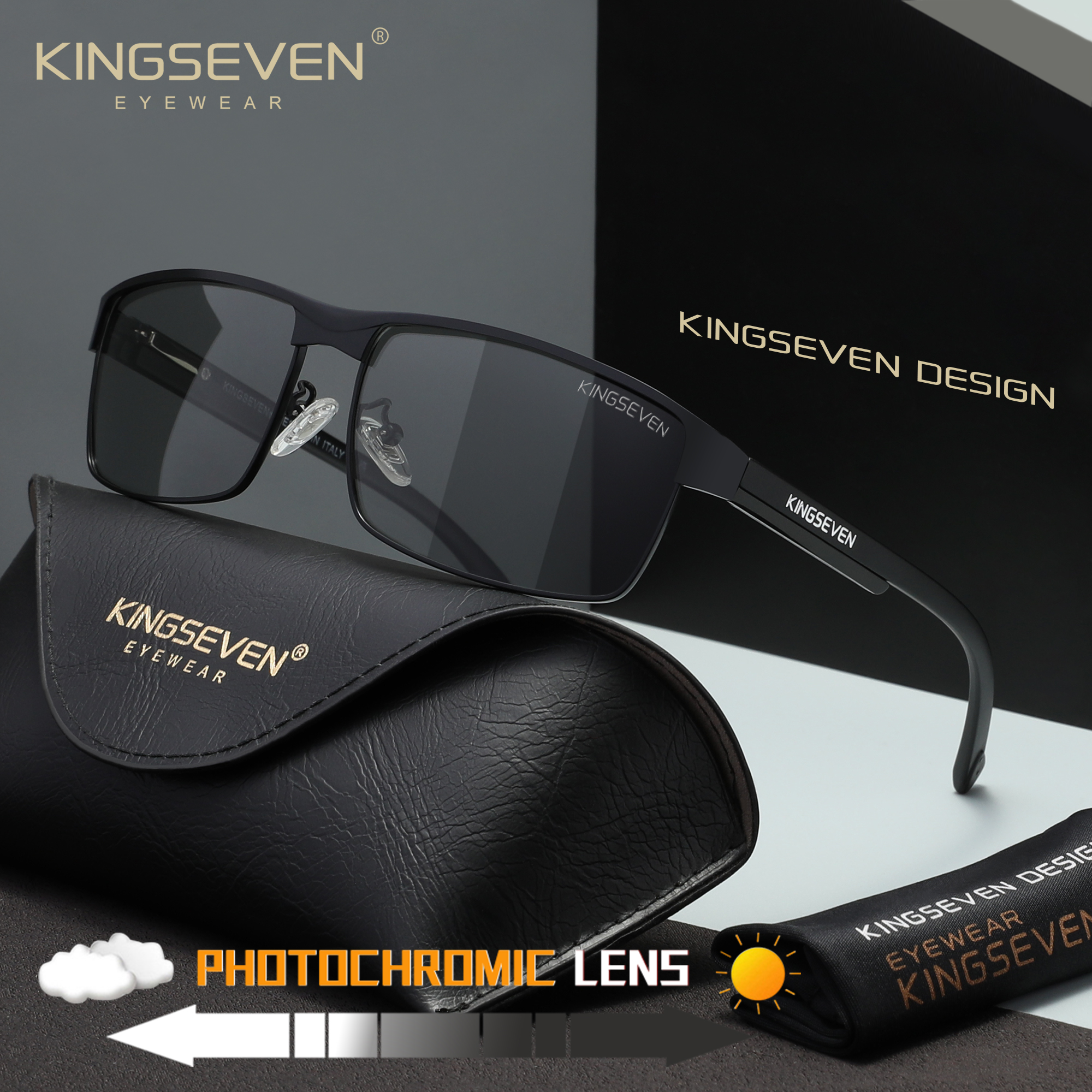 KINGSEVEN แว่นกันแดดโพลาไรซ์ แบรนด์ คิงเซเว่น สำหรับผู้ชายและผู้หญิง ป้องกันรังสียูวี 400 ป้องกันแสงสะท้อน แว่นตาขับรถ คุณภาพสูง