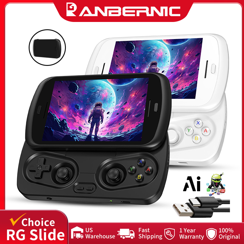 ANBERNIC RG Slide Przenośna Konsola do Gier 4.7\\\\\\\" Ekran LTPS In-Cell Android Unisoc T820 Przenośny Odtwarzacz Gier Arcade z AI i WiFi