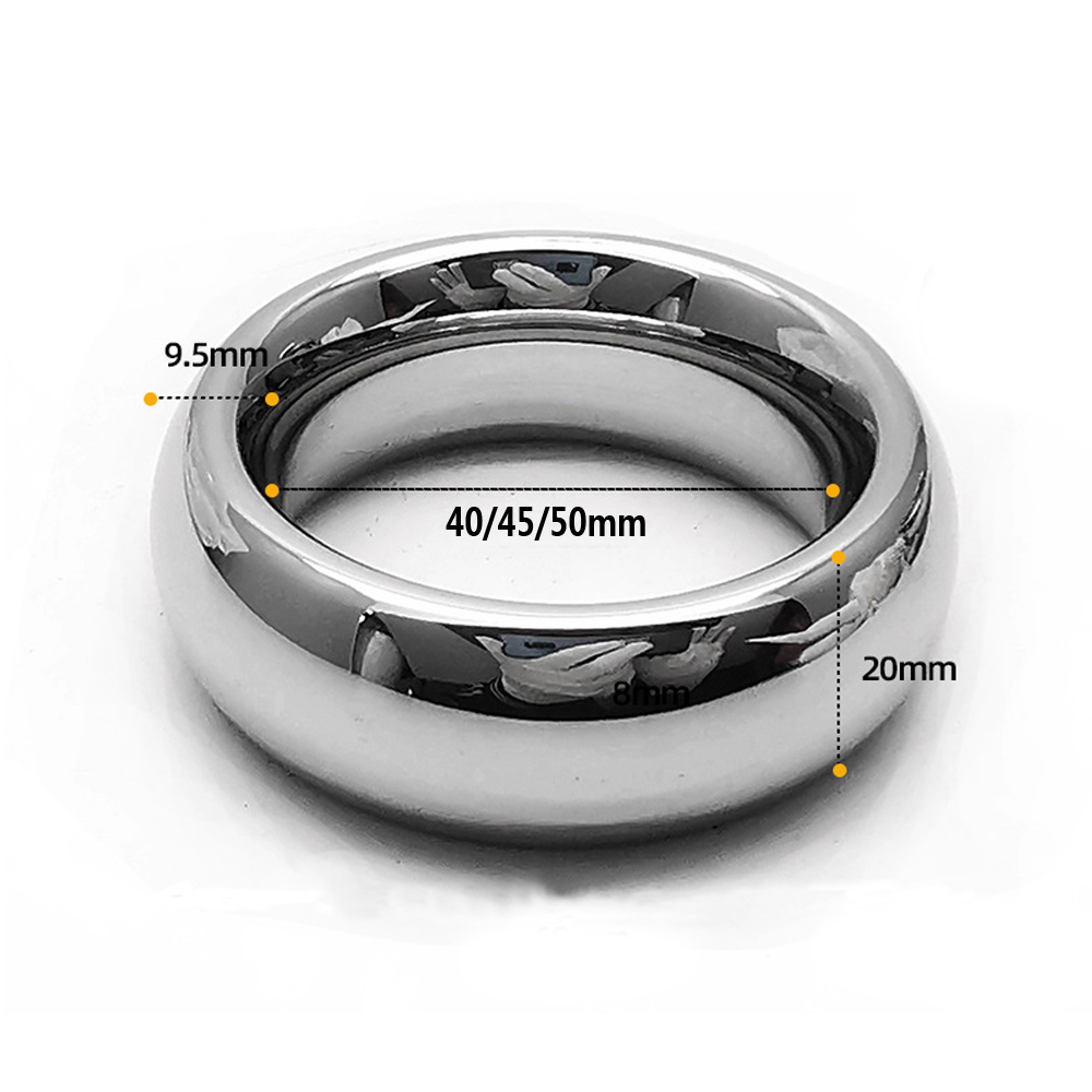 Super Glatte Penis Ring Sex Spielzeug Für Männer Edelstahl Große Cock Ring Penis Hodensack Anhänger Ball Stretcher Metall Cockring