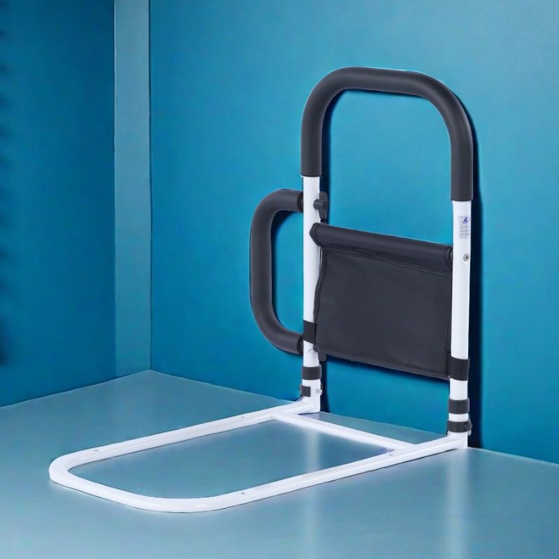 Elderly Bedside Assist Adjustable Height Bedside Handrail  Anti-Fall Bed Support  Bedside Handle with Storage Bag