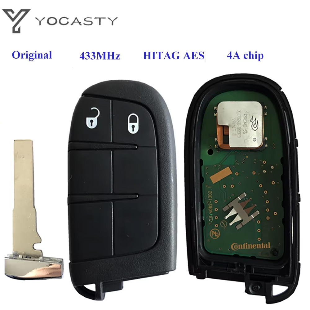 YOCASTY M3N-40821302 Original 2 Buttons Smart Remote Control Key For Jeep 2017 2018 Compass 433mhz 4A Chip Keyless SIP22 Blade