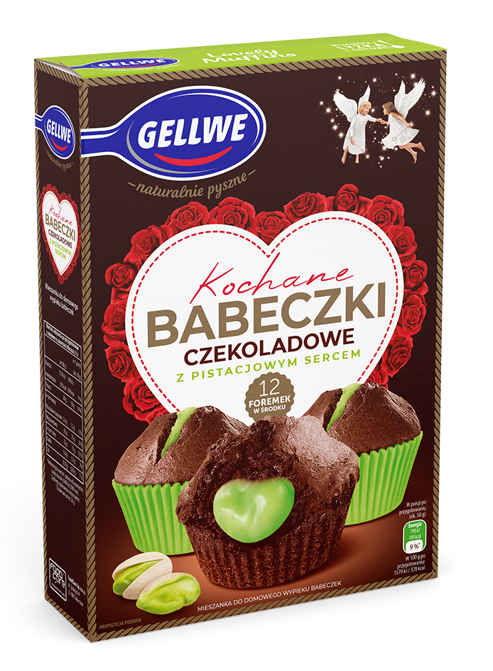 Gellwe Kochane Babeczki czekoladowe z pistacjowym sercem 311 g
