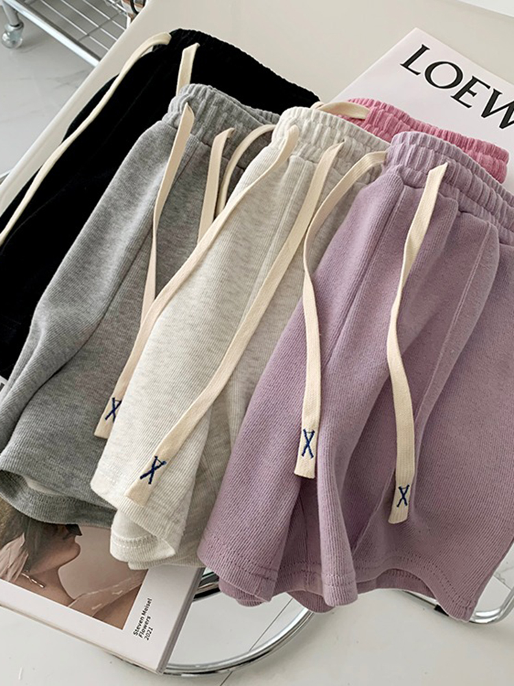 2025 sommer Shorts Frauen Elastizität Schöne Mädchen Koreanischen Stil Süße Studenten Harajuku Einfache Reine Grau Hosen Weibliche Neue