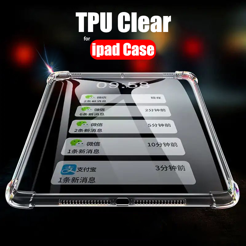 Klare TPU-Hülle für Ipad Pro 11 12.9 10.5 9.7 9. Generation Mini 6 Air 5 4 3 2 1 10. 8 7 5 Soft Ipad Protect Cover