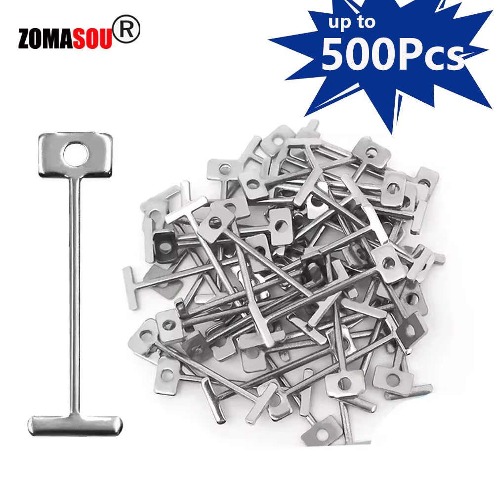 50-500pcs ระบบปรับระดับกระเบื้องเปลี่ยนเข็มเหล็กสําหรับชั้นเซรามิค Leveler กระเบื้องวางก่อสร้าง Toolsruction เครื่องมือ