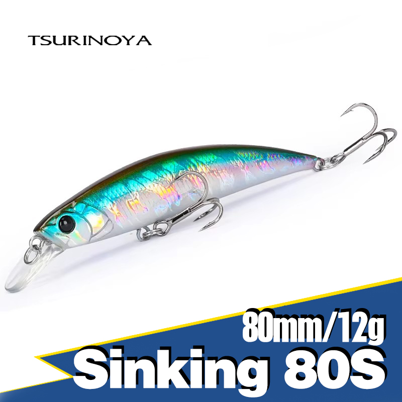 TSURINOYA – leurre méné coulant, appât dur multicolore pour la pêche en eau douce et salée, Wobbler, 80S, 12g, DW96, 8cm