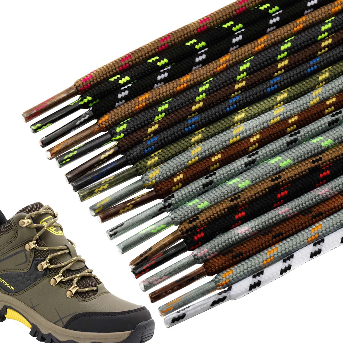 1 par de cordones redondos con puntos de flores, cordones sólidos, cordones de poliéster, zapatos deportivos a juego, herramientas, botas Martin, cordones para zapatos de senderismo