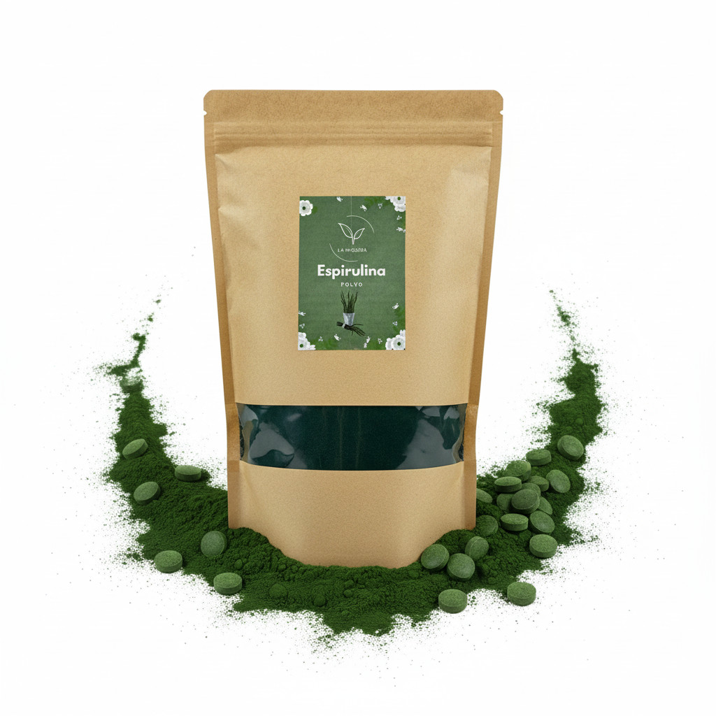 La Herbera |   Espirulina en polvo Arthrospira platensis, alga verdeazulada, espirulina |   batidos, smoothies, repostería |   a granel |   envasado en España, sin aditivos, calidad herbolaria |   Espirulina en Polvo, Algas Verdeazuladas