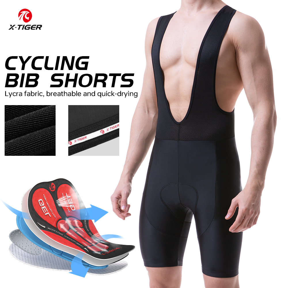 Spodenki rowerowe z szelkami X-TIGER, getry rowerowe, triathlonowe, z wkładką żelową 5D, profesjonalne spodenki rowerowe z lycry, oddychające męskie spodenki do kolarstwa górskiego.