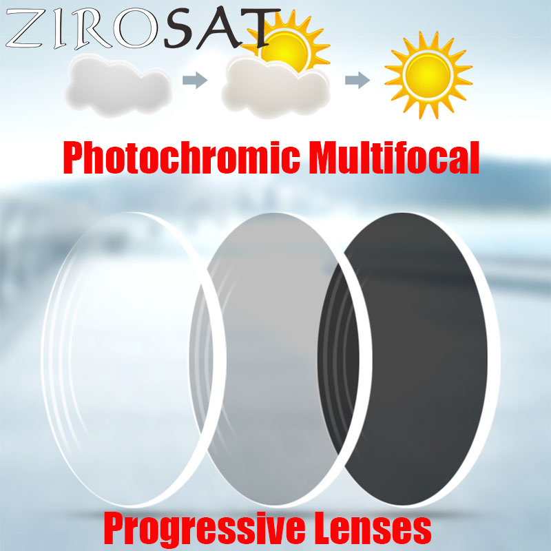 ZIROSAT Photochromic ฟรีรูปแบบ Progressive Optical Multifocal เลนส์ Fast และลึกสีเปลี่ยนประสิทธิภาพ