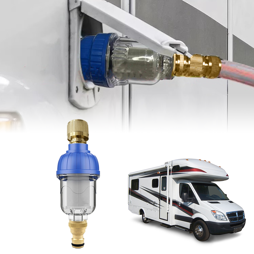 1Set Caravan Filter Wasser Tank Füllung Vorfilter Outdoor RV Wasserhahn Verunreinigung Schwerkraft Füllen Externe Wasserfilter RV zubehör