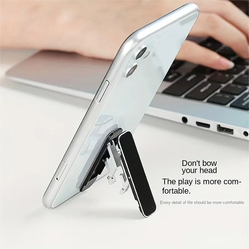 Mini Support de téléphone arrière, Support adhésif Invisible, béquille légère, Portable et pliable