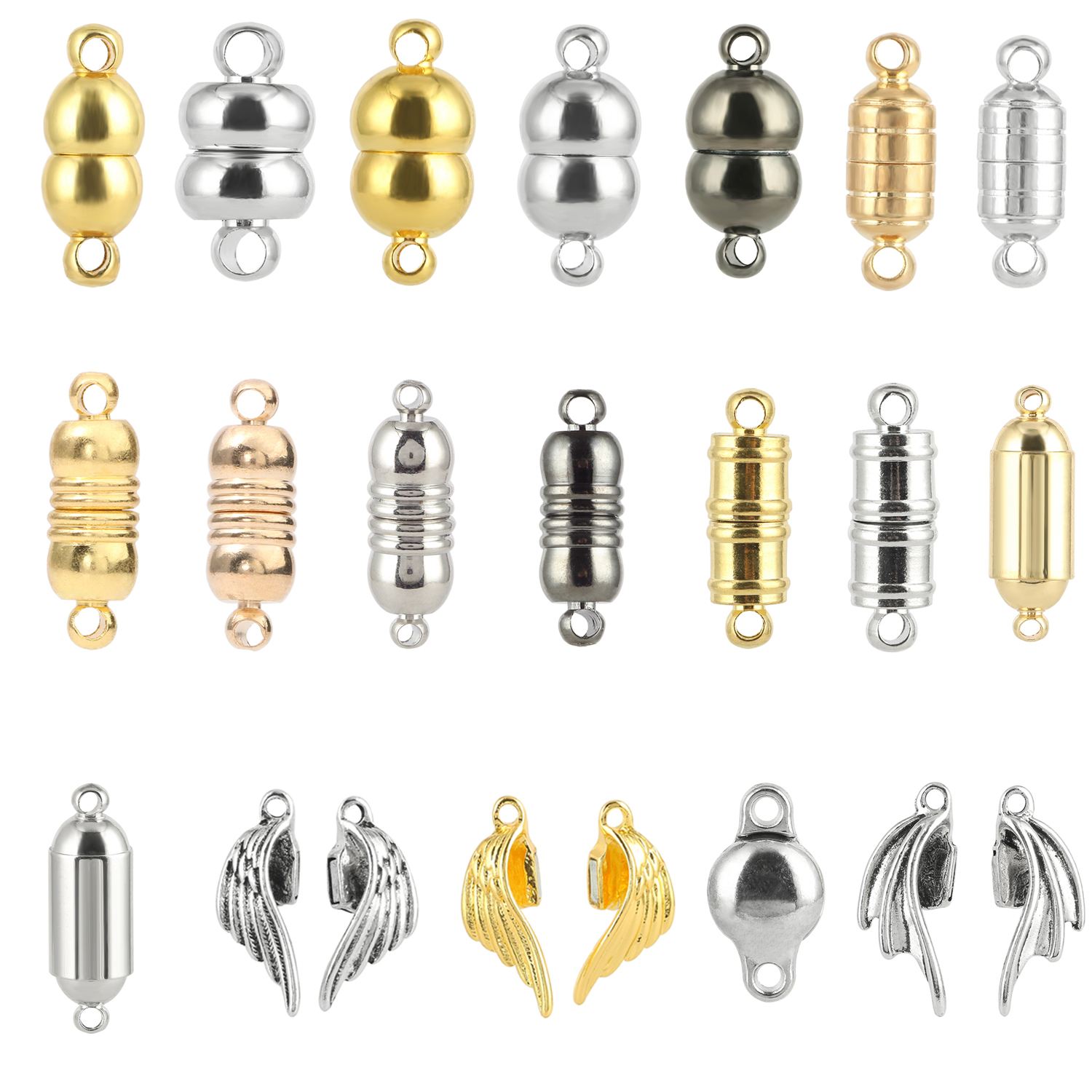 Fechos magnéticos fortes de aço inoxidável para cordão de couro pulseira colar ímã final fecho conector diy jóias fazendo suprimentos