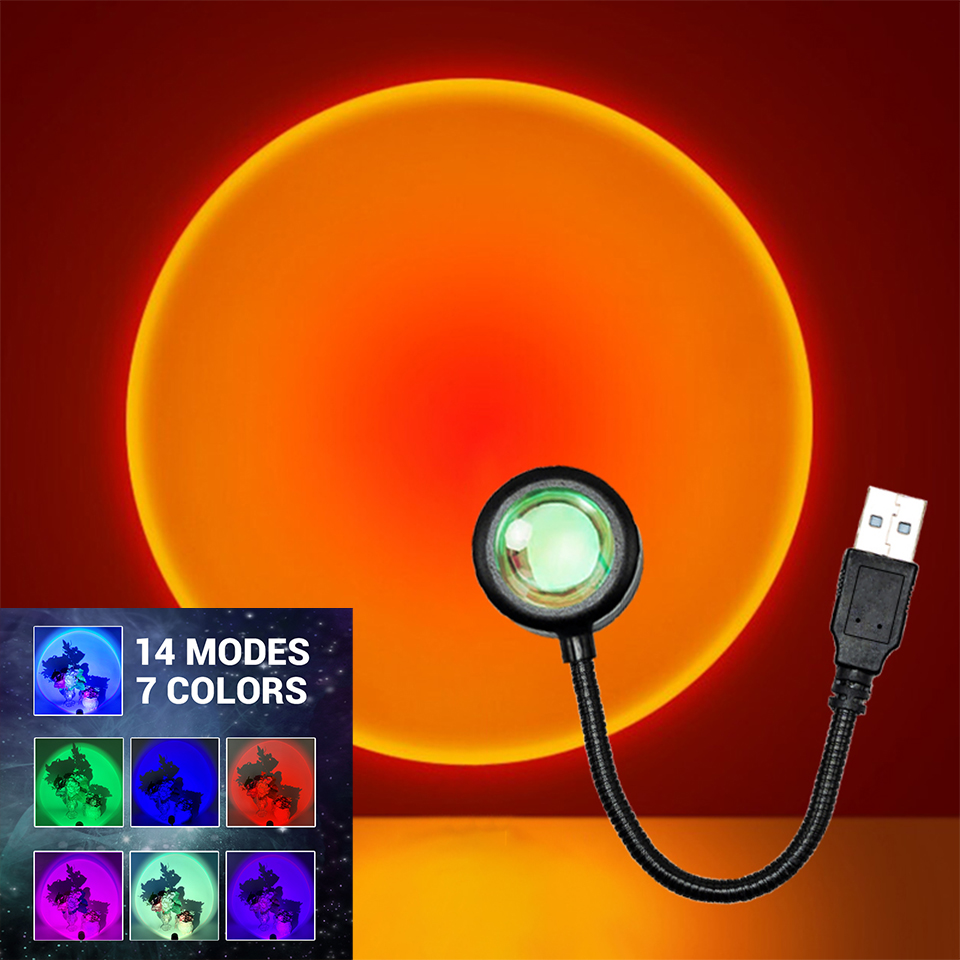 LED Sonnenuntergang Lampe Nachthimmel USB Projektor Geburtstag Party Dekoration Stimmung Lichter Für Schlafzimmer Wohnzimmer Wand Fotografie