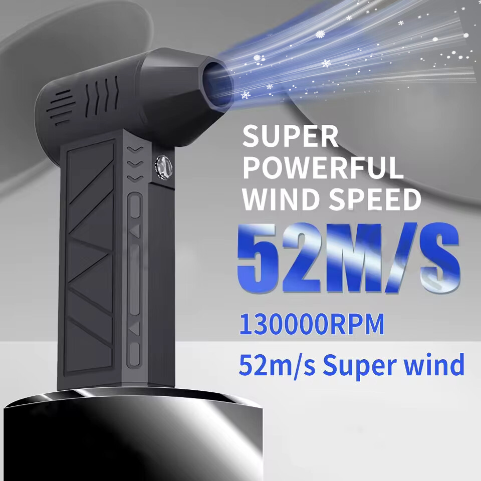 พัดลมเทอร์โบเจ็ทไฟฟ้า 130000RPM รุ่นใหม่ ปรับความเร็วลมได้  เครื่องเป่าลมแรงแบบเทอร์โบ ชาร์จไฟได้ พร้อมไฟส่องสว่าง สำหรับทำความสะอาดรถยนต์