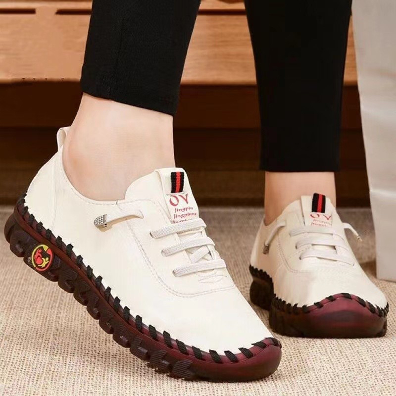 Sneakers voor dames Leer Casual gevulkaniseerde vrouwelijke schoen Zachte comfortabele platte loafers Schoenen Instappers Zapatillas De Mujer