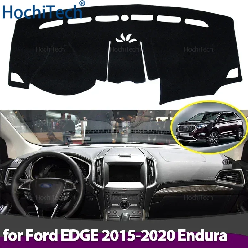 แดชบอร์ดรถฝาครอบหลีกเลี่ยง Pad Light แผง Mat กรณีพรมสําหรับ Ford EDGE 2015 2016 2017 2018 2019 2020 Endura
