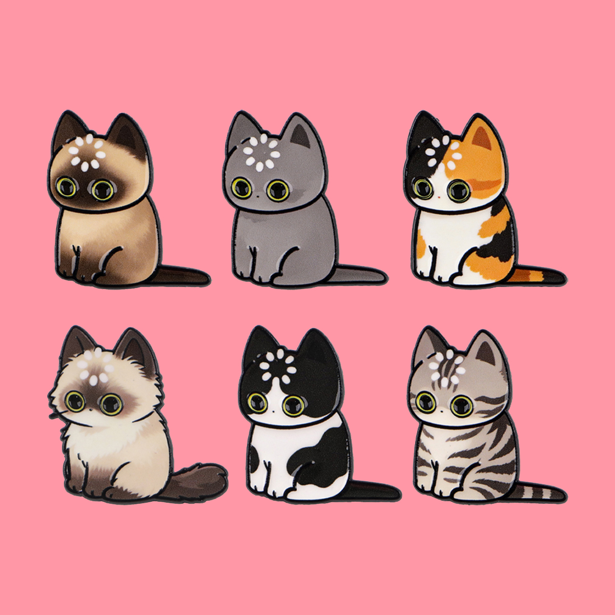 En chargement... Épinglette en émail pour chats, animaux de dessin animé mignons, broche, épingles de revers, badge pour sac à dos, accessoires vestimentaires, bijoux de mode, cadeaux