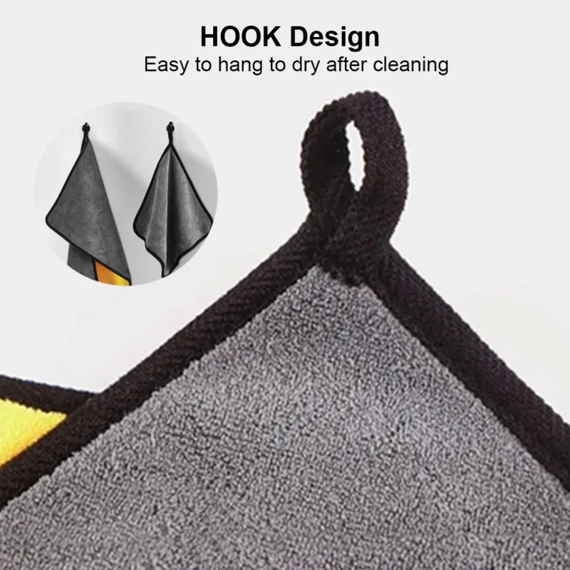 Autowashanddoeken Reinigingsdoekje Absorberend droogdoek Microvezelhanddoek voor algemeen gebruik Verdikt geel 30/40/60cm