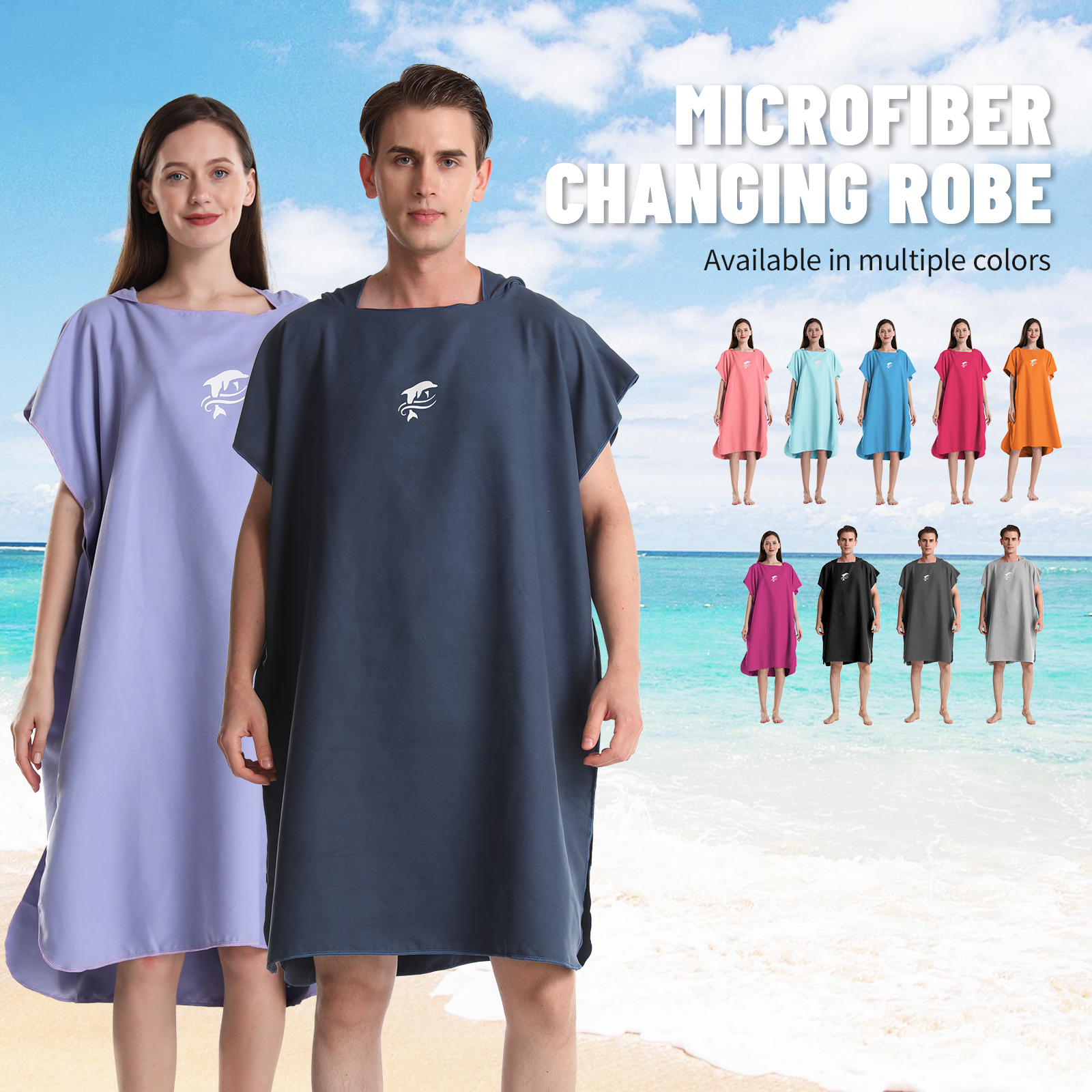 Mutao handuk jubah ponco Unisex, jubah mandi Microfiber Ponchos Surfer untuk berselancar berenang menyelam pantai