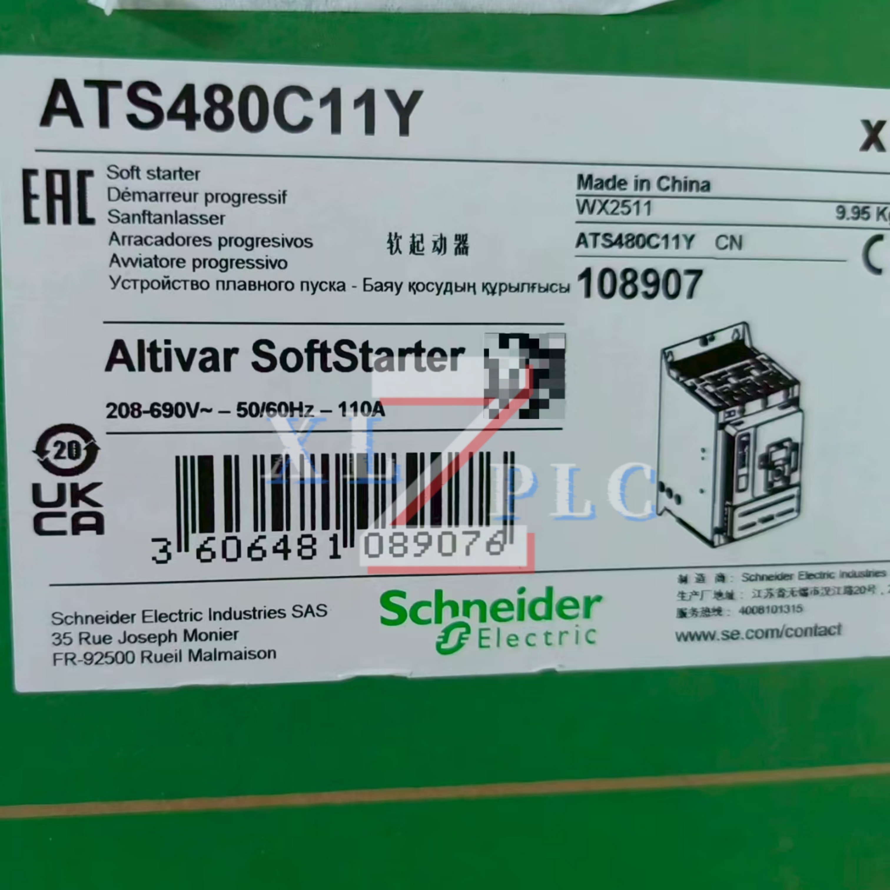 Arrancador suave ATS480C11Y 110A 55kW ATS480C14Y 140A 75kW ATS480C17Y 170A 90kW nuevo en caja