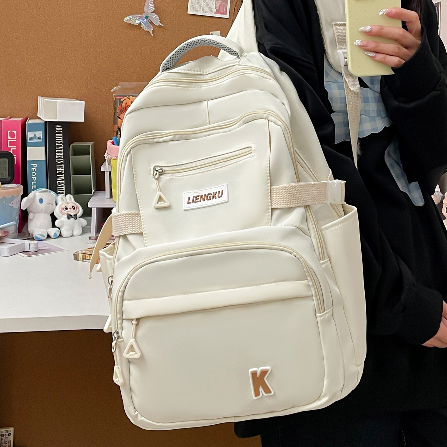 Sac à dos Kawaii grande capacité pour femme, sac pour ordinateur portable, sac à dos pour lycéenne, sac à dos tendance Instagram, sac d'école
