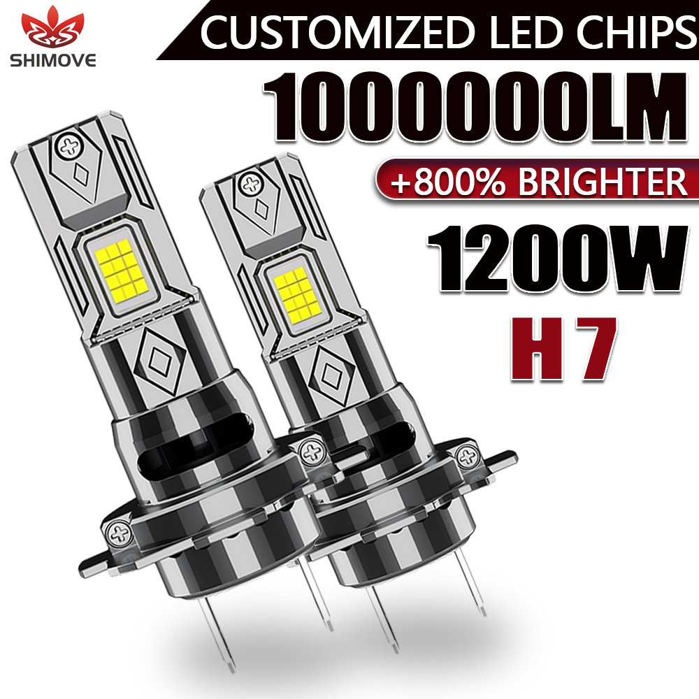 H7 LED Faro CANBUS Luci senza errori per auto 1000000LM 1200W Super Bright Turbo Auto Lampadina Chip LED personalizzati Lampada 12V 24V