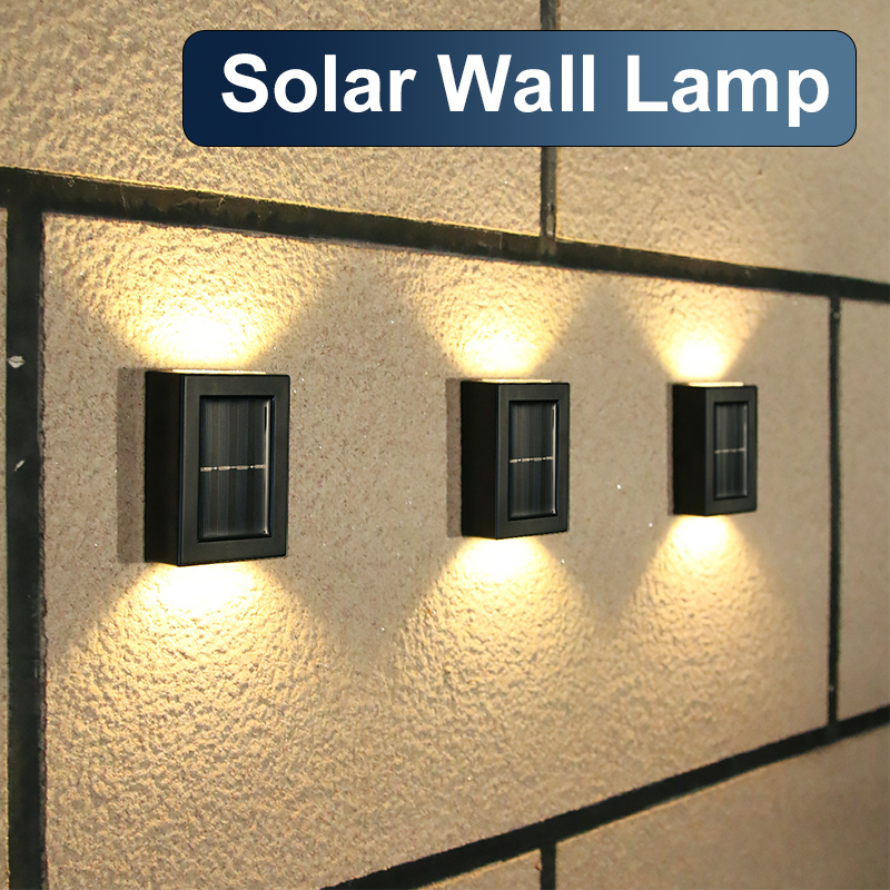 Lumière solaire extérieure haut et bas mur rondelle lumière étanche lampe solaire pour jardin cour porche rue paysage balcon décor