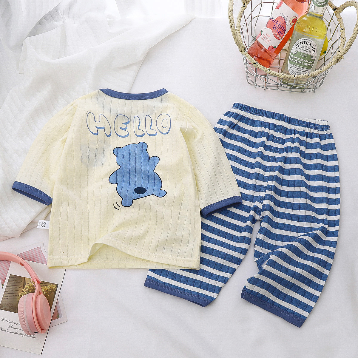 Conjuntos de pijamas para bebé, pijamas de algodón para niño, pijamas de manga larga para bebé, ropa de casa de dibujos animados para niño