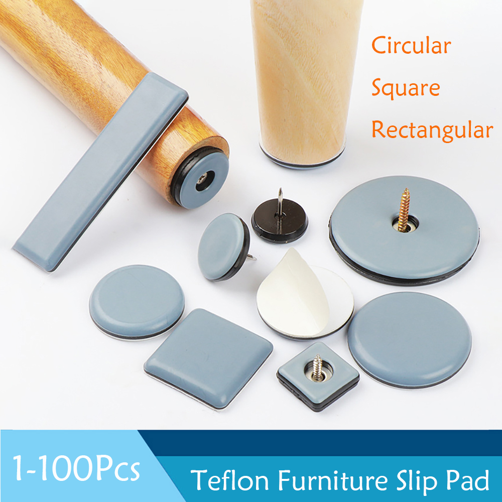 1-100 pces teflon proteção móveis almofada deslizante estilo prego/colar/parafuso estilo slide resistente ao desgaste proteção de piso pé capa