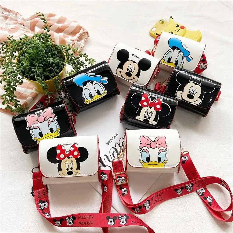 Disney-Mickey Mouse Bolsas de Ombro para Crianças, Bolsa Feminina, Bolsa Mensageiro Menina, Porta Moedas, Desenhos Animados, Moda, Presentes Anime