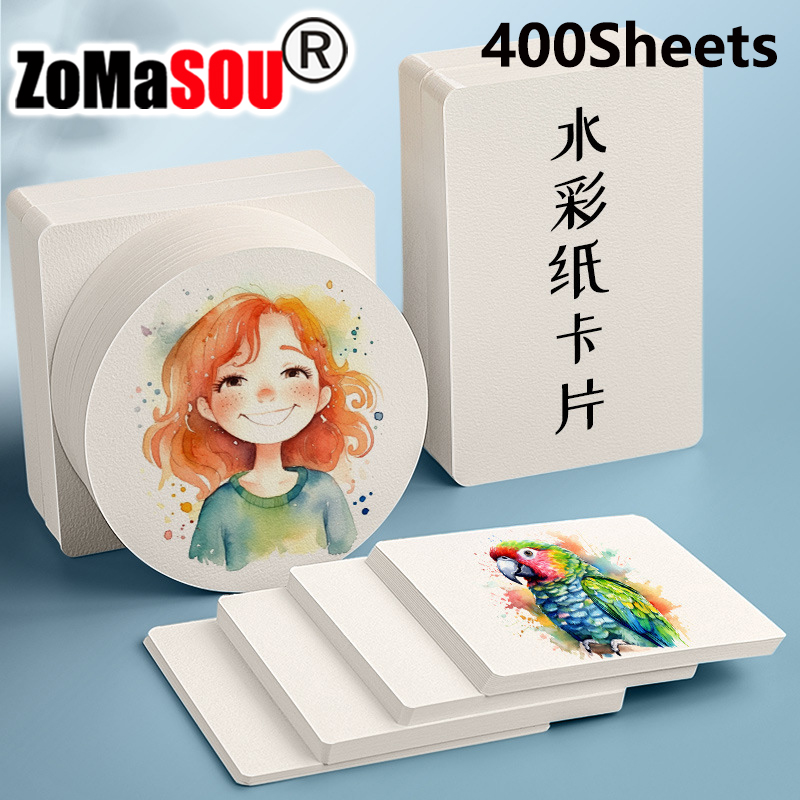 Papel aquarela quadrado/redondo profissional, 300g, cartão postal de papel aquarela para pintura, escola, crianças, esboçar, desenhar, 10-400 folhas