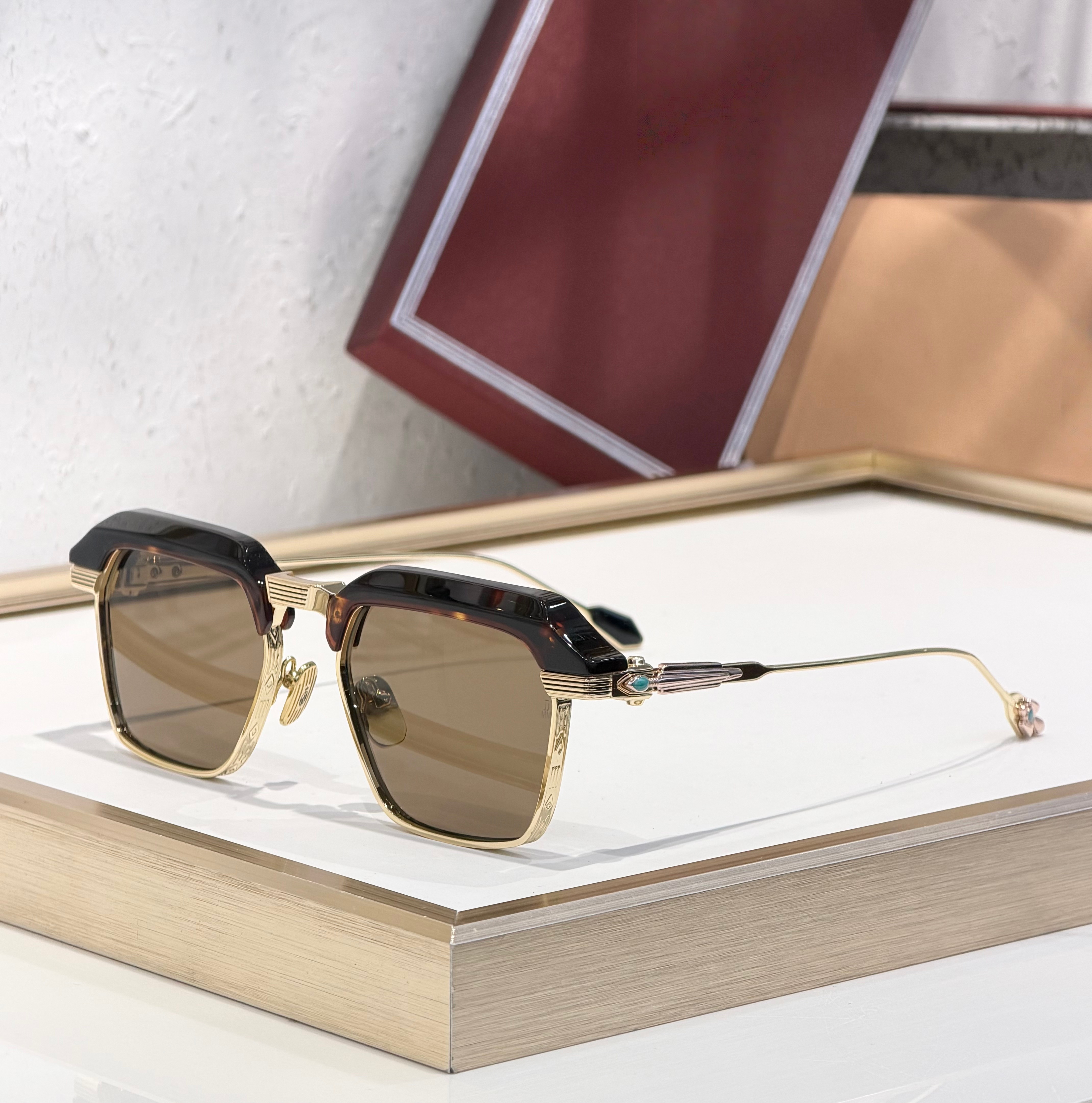   Gafas de Sol de la Serie WORLAND Luxury Gemstone, Estilo de Lujo Discreto, Protección UV400, Hechas a Mano, Retro, para Hombre y Mujer, para Actividades al Aire Libre