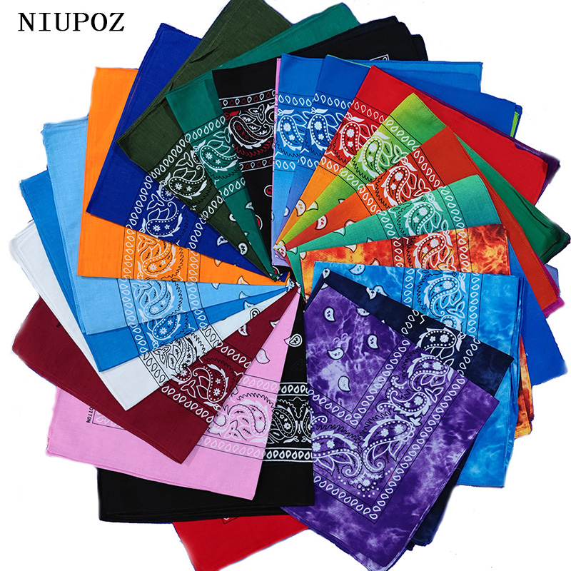 Moda Unisex negro Paisley Hip Hop Bandana de algodón cuadrado anacardo bufanda diadema de bicicleta regalos para mujeres/hombres/niños/niñas