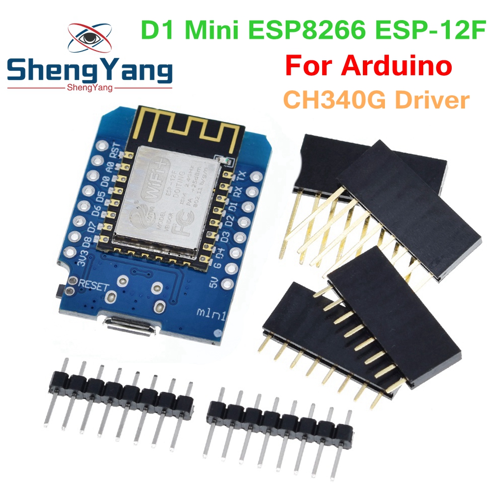 WeMos-Módulo D1 Mini ESP8266 ESP-12F ESP12, placa de desarrollo WiFi, 3,3 V Micro USB, basado en ESP-8266EX, 11 pines digitales para Arduino