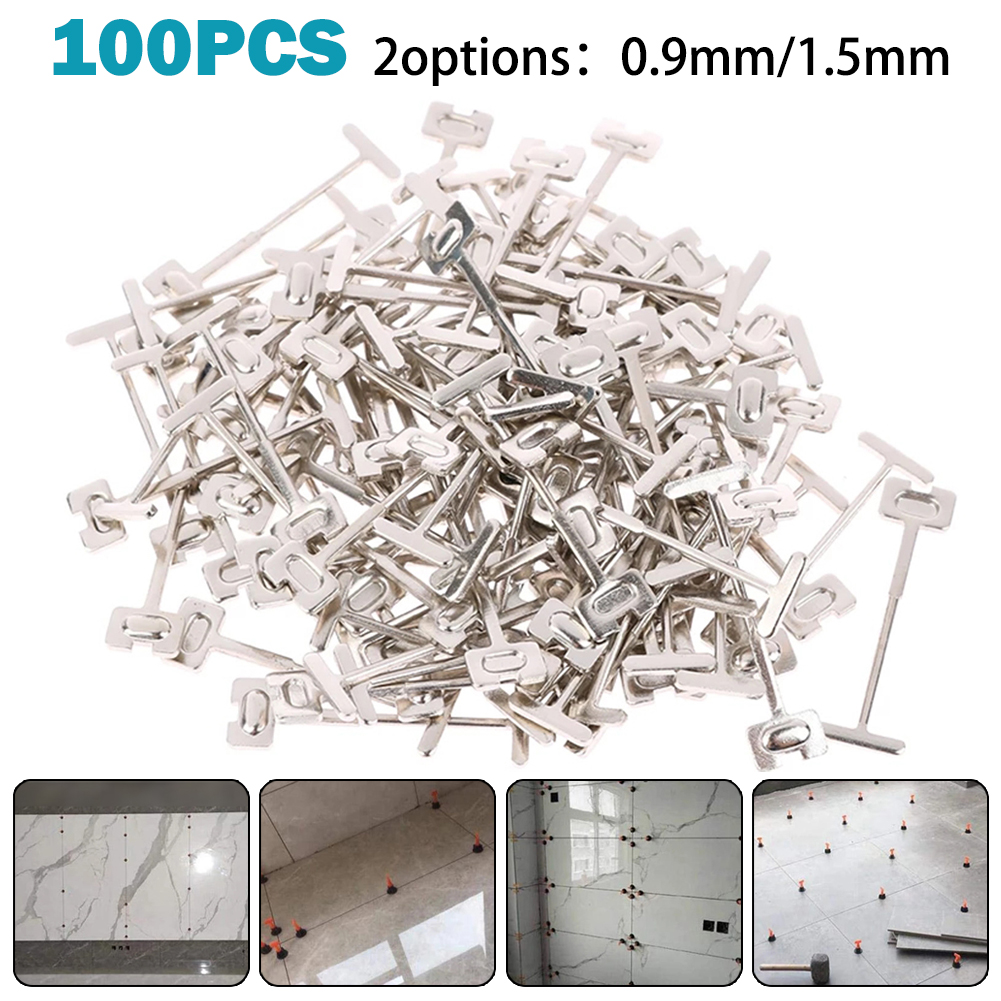 100 peças 0.9mm parede de piso substituir agulha de aço prego para sistema de nivelamento de azulejos nivelador de cerâmica ferramentas de construção