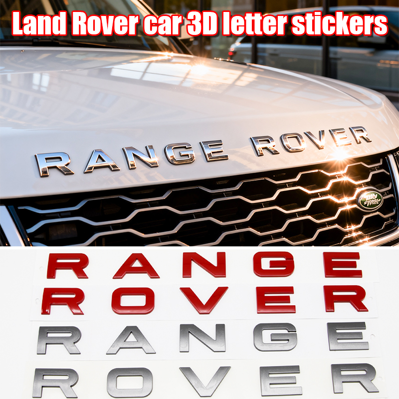 Premiumowe litery 3D ABS Range Rover, emblemat na maskę samochodu, odznaka do Land Rover Discovery Sport Evoque Defender, akcesoria