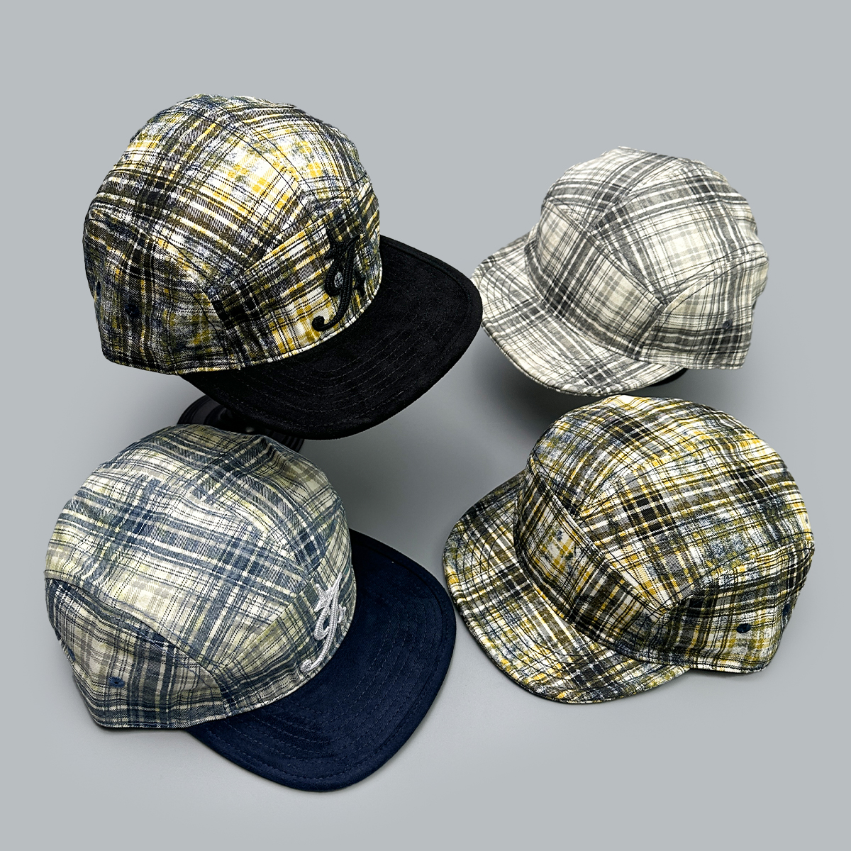 Retro Plaid Letter Solid Baseball Hats New Men Women Sunshade Short Flat Eave Versatile Personal Fashion Color Block Peaked Caps