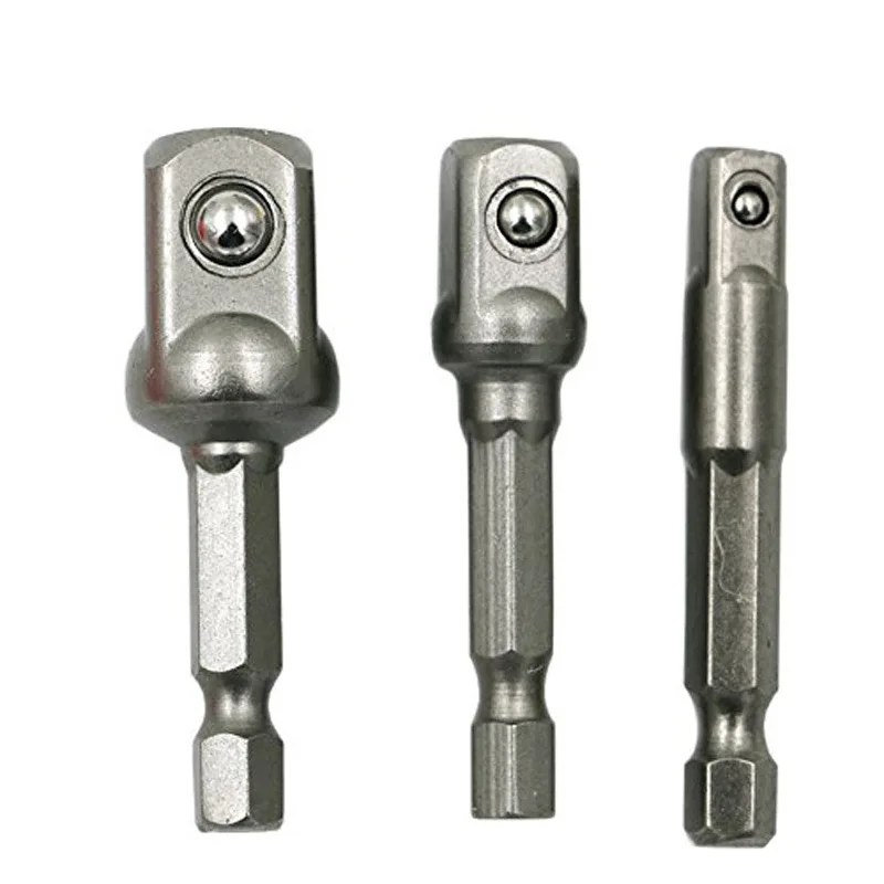 3 szt Adapter gniazda wiertła Wiertło udarowe Przedłużenie wiertła Adapter gniazda wiertła 1/4 3/8 1/2 Rozmiar Wiertło z chwytem sześciokątnym z łbem kwadratowym