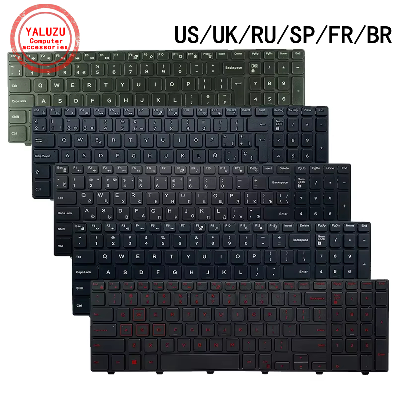 Klawiatura do laptopa US/UK/RU/SP/FR/BR do Dell Inspiron 15 1528 3541 3542 3543 3546 3548 3549 3552 3555 3558 3559 3565 3567 3568